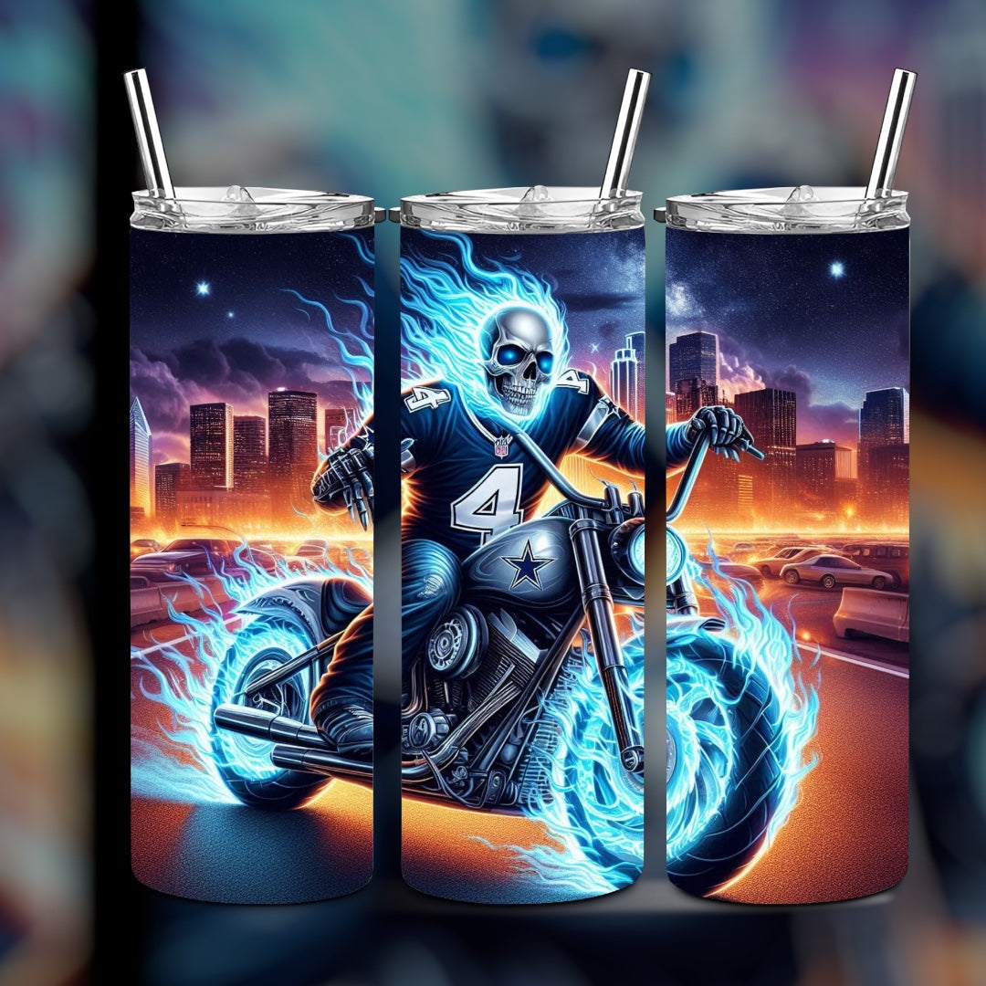 FOOTBALL TEAM SKULL TUMBLER