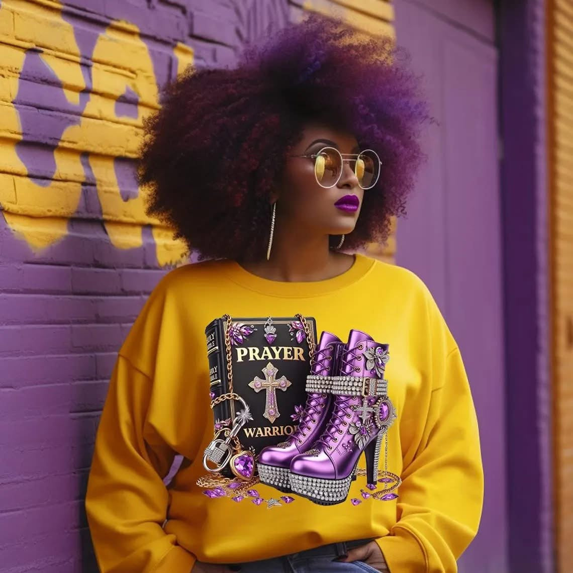 PRAYER PURPLE HEELS