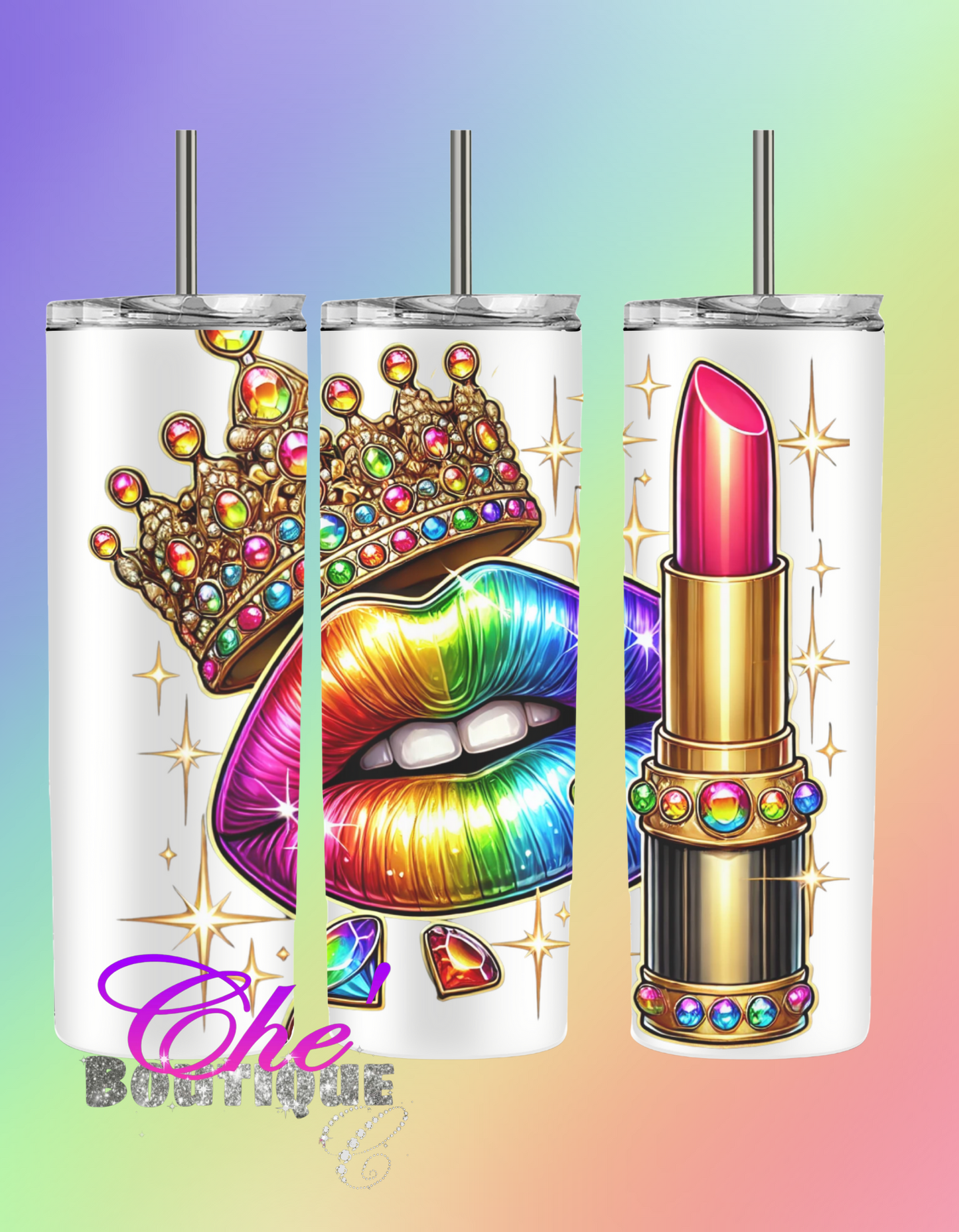 Rainbow Crown Tumbler