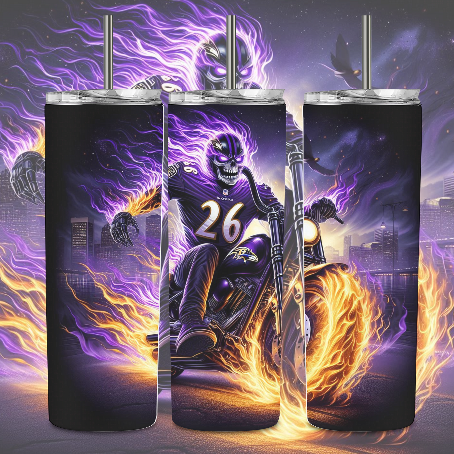 FOOTBALL TEAM SKULL TUMBLER