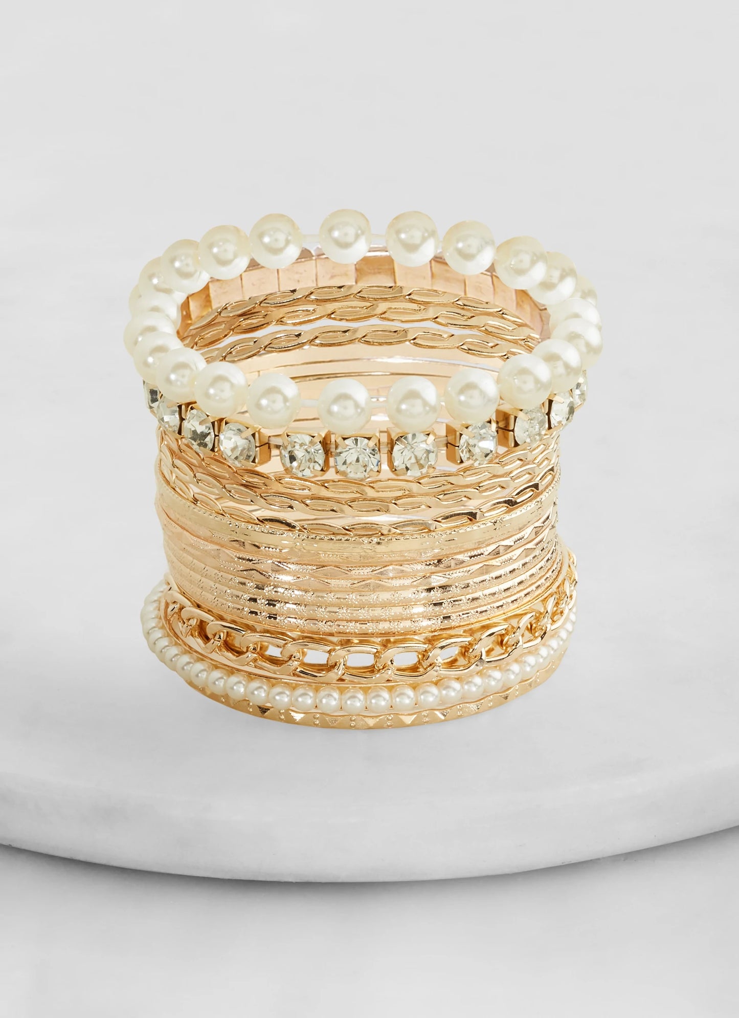 PLUS SIZE PEARL BANGLE BRACELETS