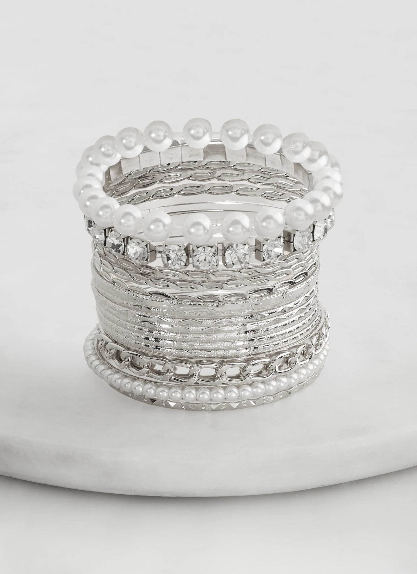 PLUS SIZE PEARL BANGLE BRACELETS