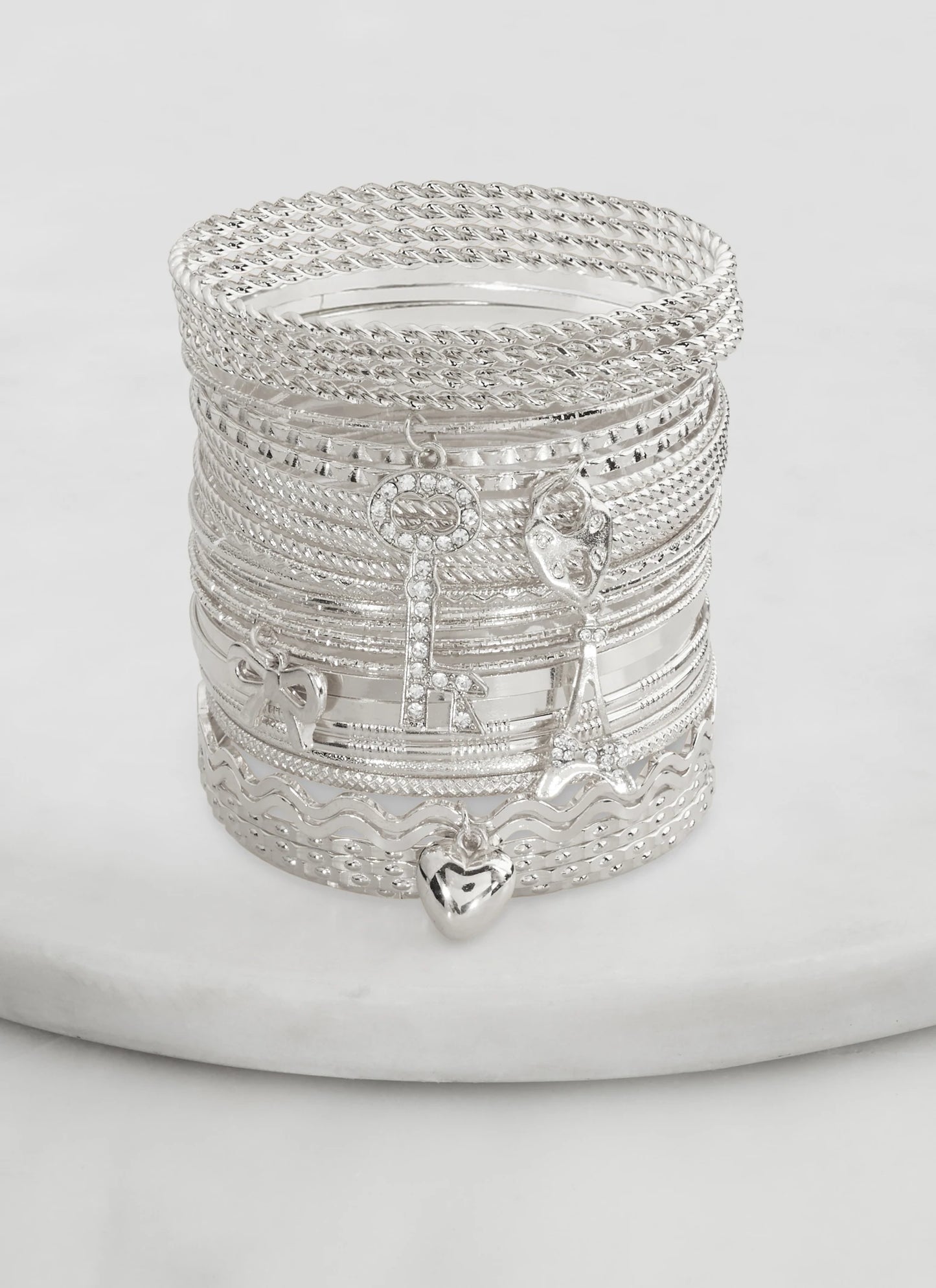 PLUS SIZE CHARM BANGLE STACK