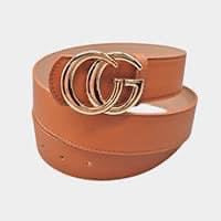 BUCKLE ACCENT FAUX LEATHER BELT