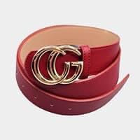 BUCKLE ACCENT FAUX LEATHER BELT