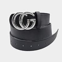 BUCKLE ACCENT FAUX LEATHER BELT