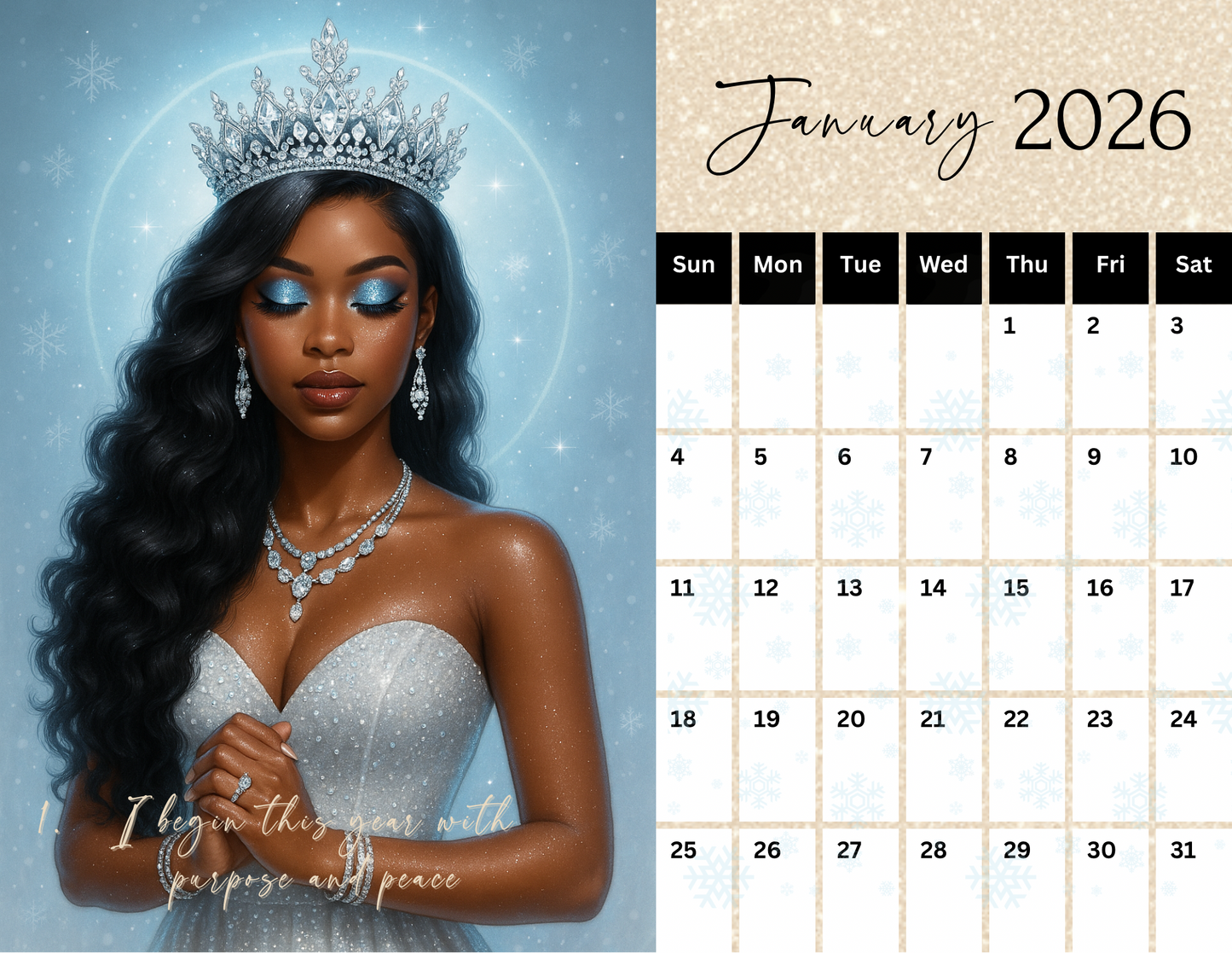 2026 QUEENS OF ELEGANCE AFFIRMATION CALENDAR