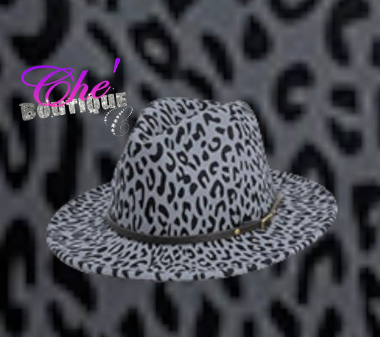 FEDORA-GRAY LEOPARD