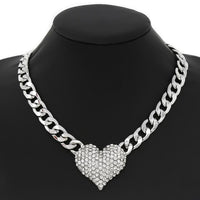 SILVER BLING HEART NECKLACE