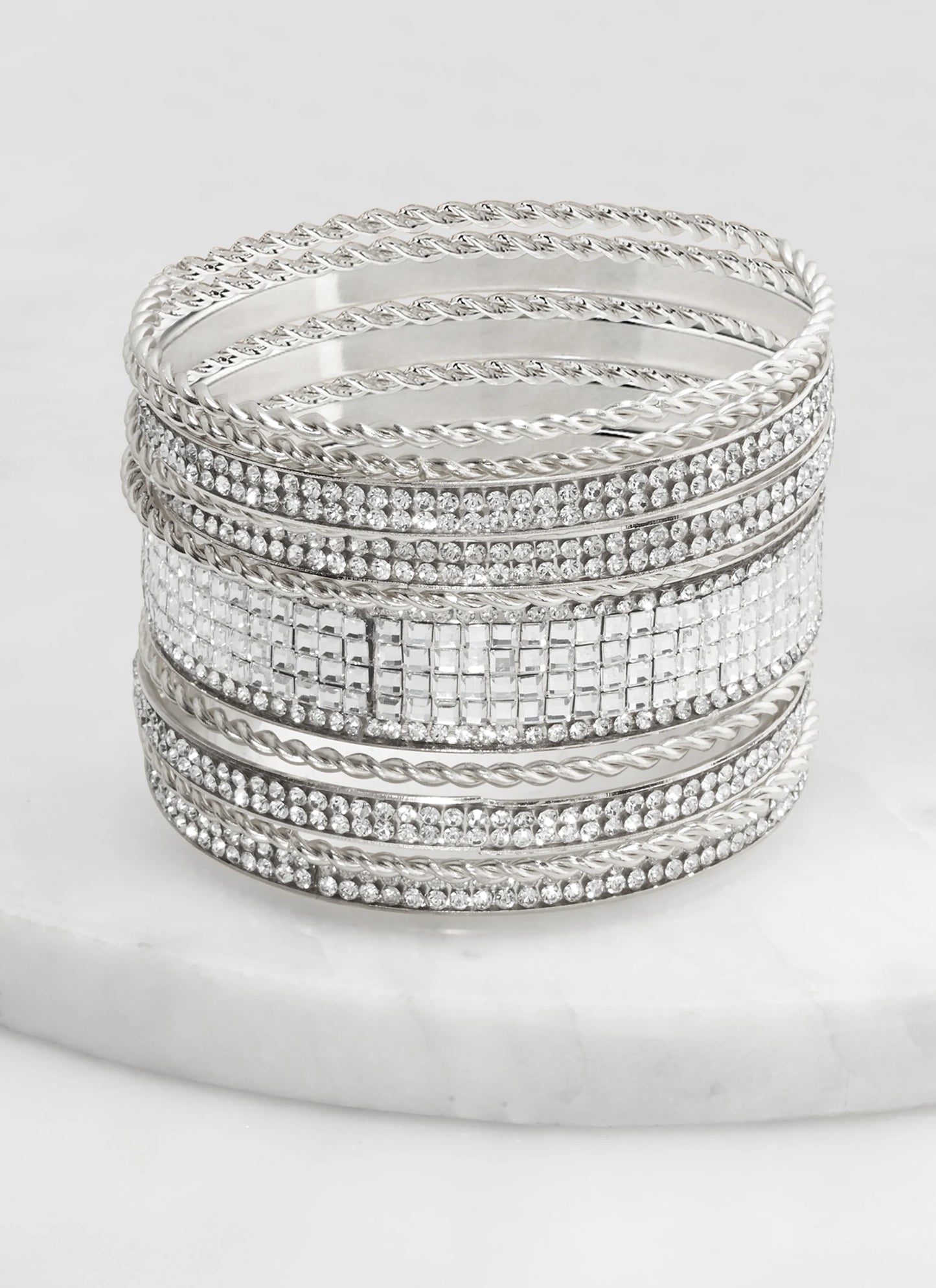 PLUS SIZE BLING BANGLE STACK