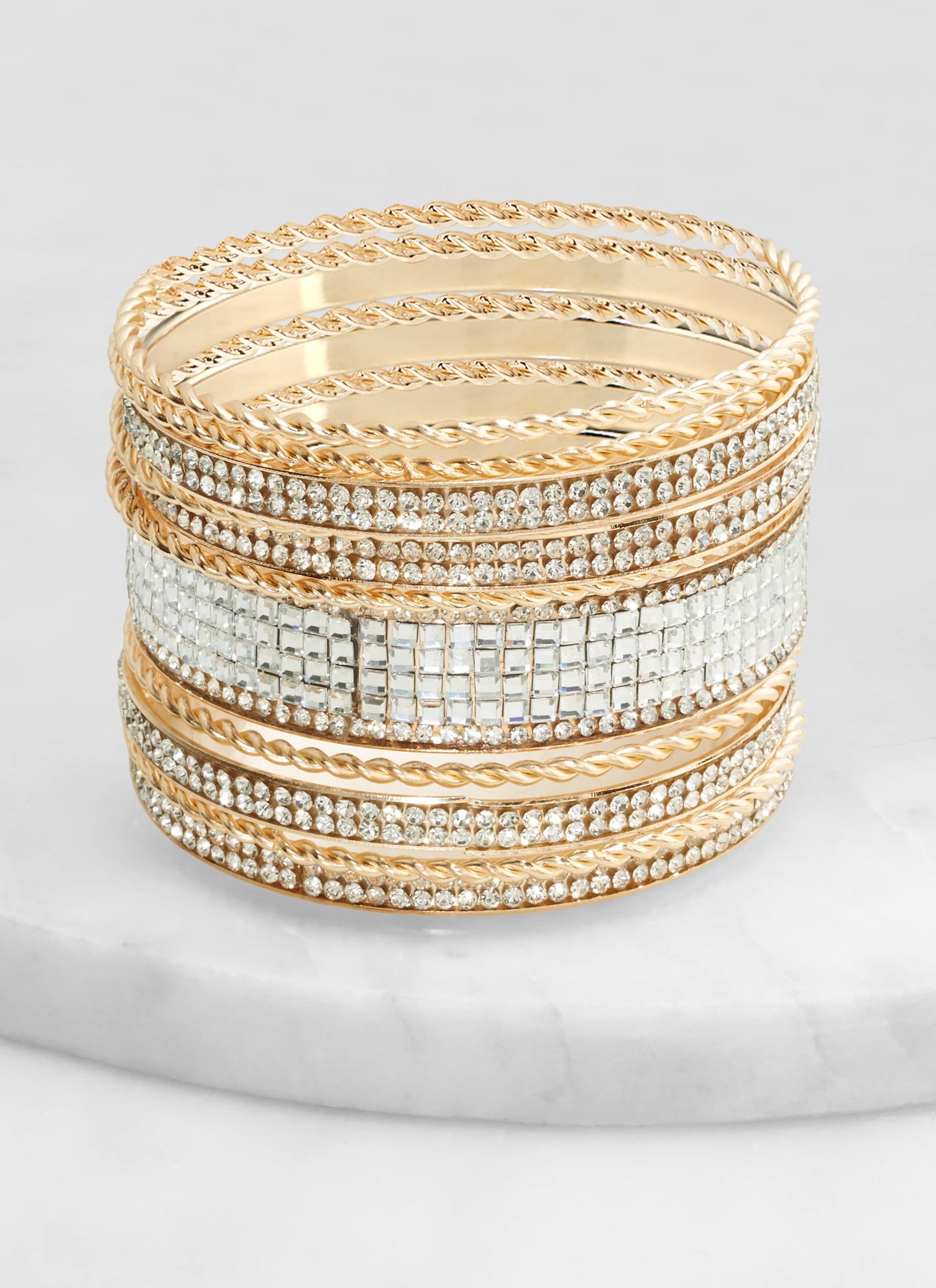 PLUS SIZE BLING BANGLE STACK