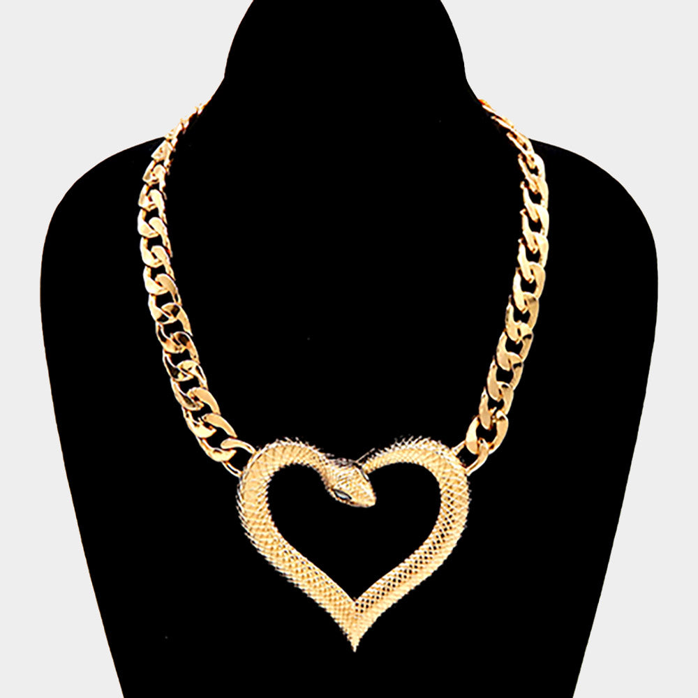 SNAKE HEART NECKLACE