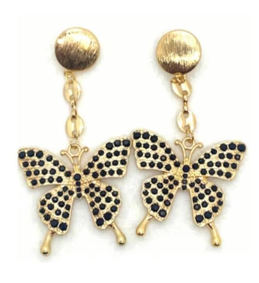 BUTTERFLY GOLDTONE EARRINGS