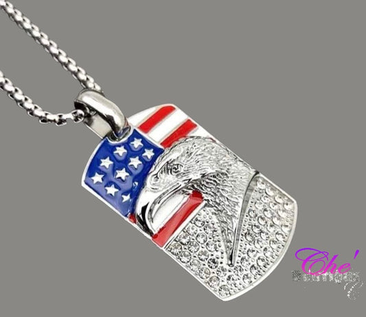 AMERICAN EAGLE BLING DOG TAG